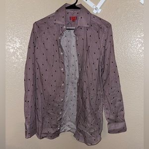 ZNT18 Purple Striped Toucan Shirt NWOT